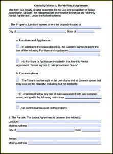 Month To Month Lease Agreement Template Word