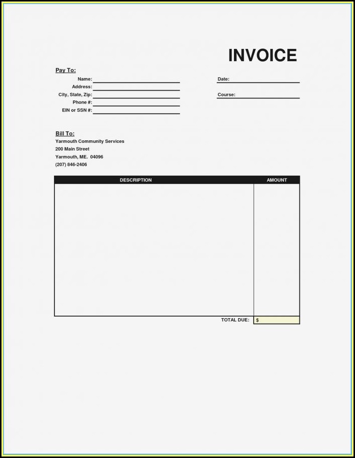 Ms Word Invoice Template Free Download