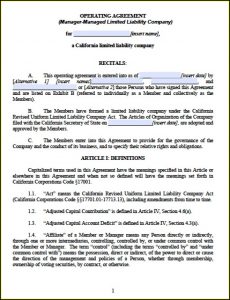 Multi Member Llc Operating Agreement Template