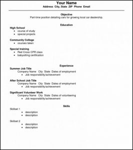 My First Resume Examples