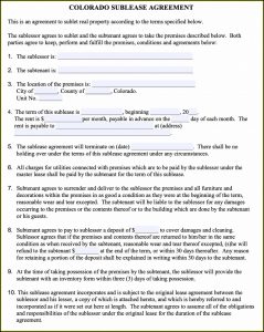 Office Sublease Agreement Template Free