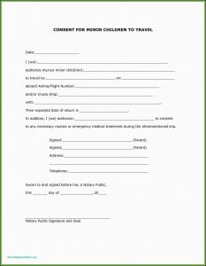 Parental Consent Form Template Travel
