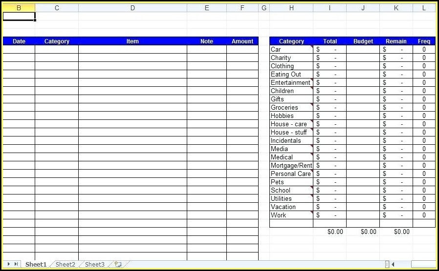 Personal Daily Expenses Excel Template