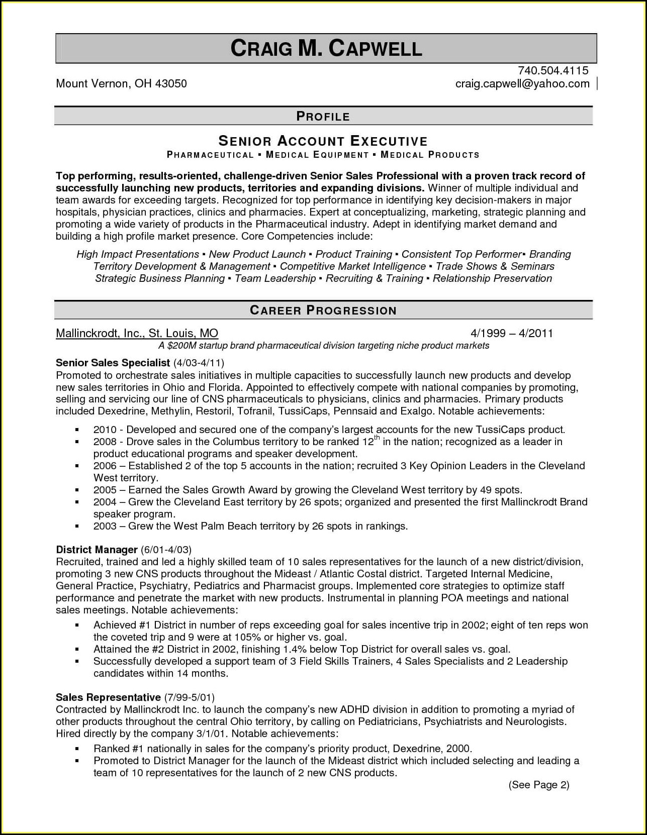 Pharmaceutical Sales Rep Business Plan Template