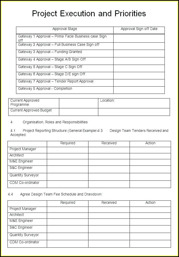 Project Plan Templates Doc