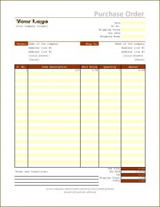 Purchase Order Sample Excel Free Download