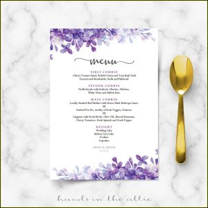 Rehearsal Dinner Menu Template Free