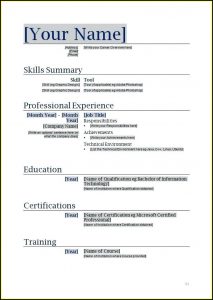 Resume Format Template Free