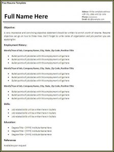 Resume Sample Templates Free