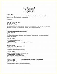 Resume Template For Cna