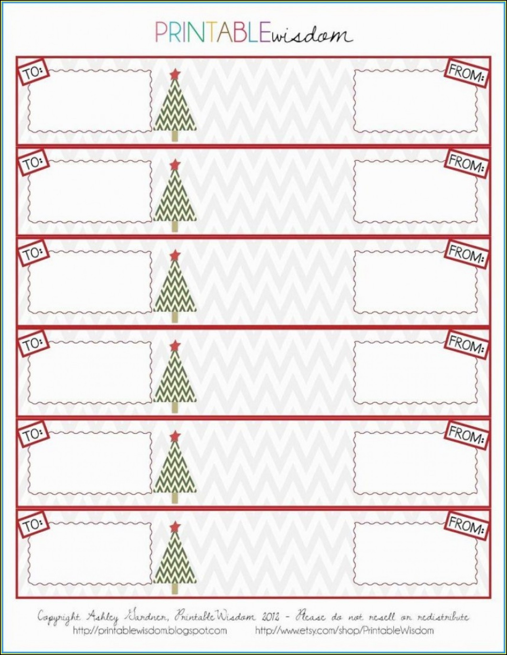 Return Address Labels Christmas Template