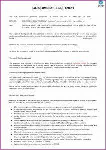 Commission Sales Contract Template Free