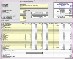 Construction Cost Estimate Template Excel Free