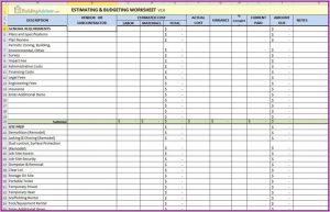 Construction Estimate Template Excel