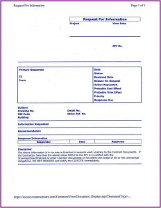 Construction Rfi Response Template