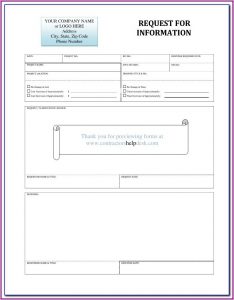 Construction Rfi Template