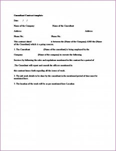Consultant Agreement Template Free