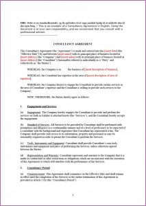 Consultant Agreement Template Uk