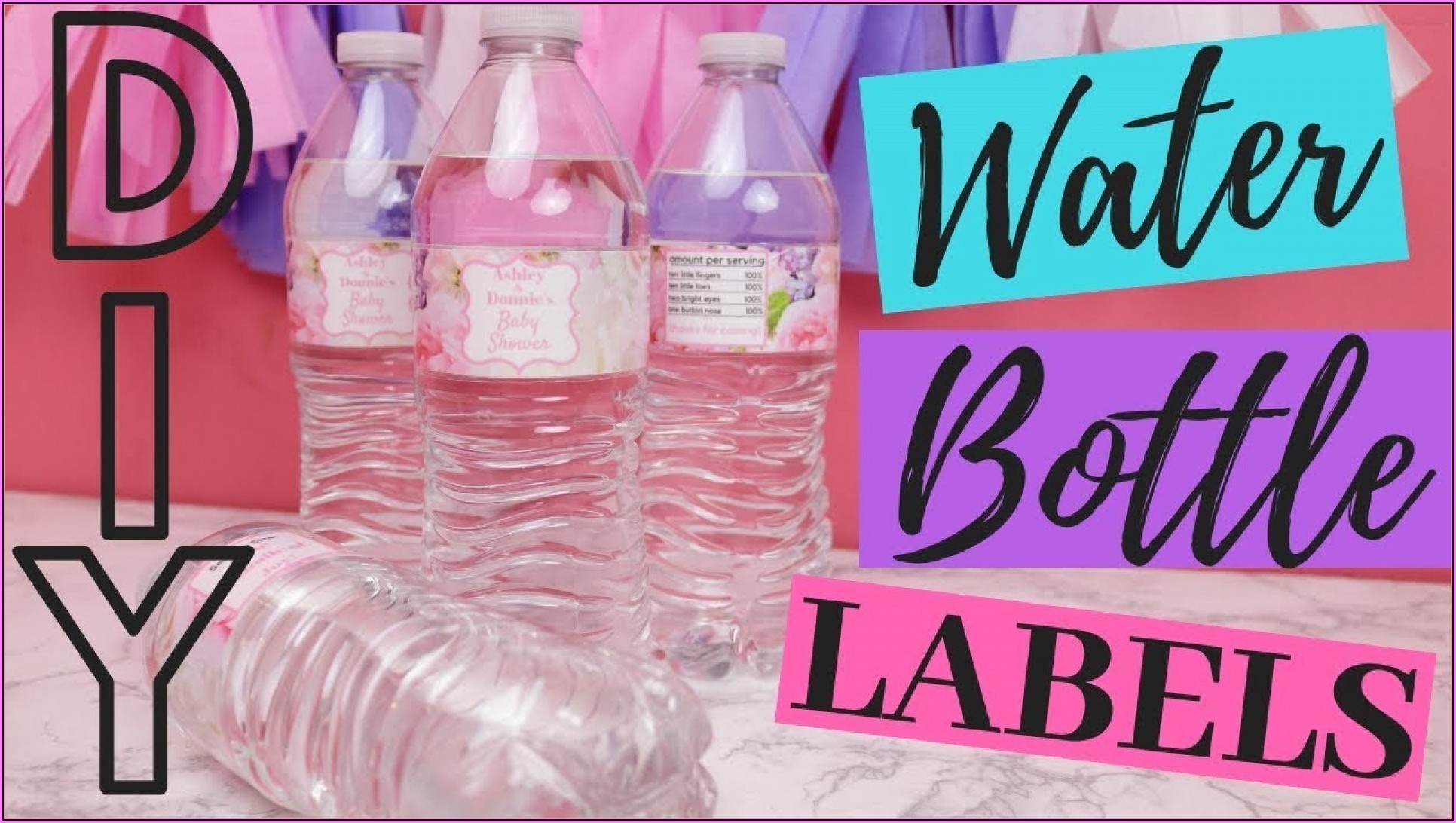 Diy Baby Shower Water Bottle Labels Template