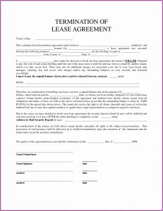 Early Termination Of Lease Agreement Template