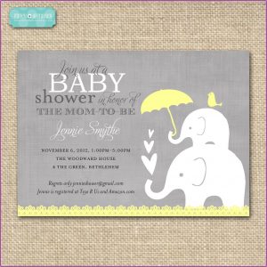Elephant Baby Shower Invitation Templates