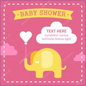 Elephant Girl Baby Shower Invitations Templates