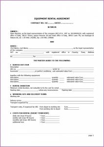 Equipment Rental Agreement Template Canada