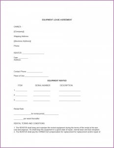 Equipment Rental Agreement Template Free South Africa