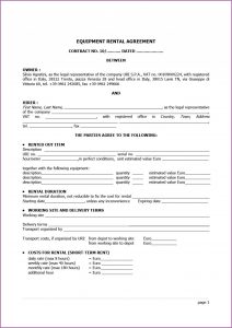 Equipment Rental Agreement Template Nz