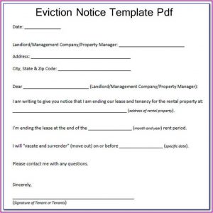 Eviction Notice Template California