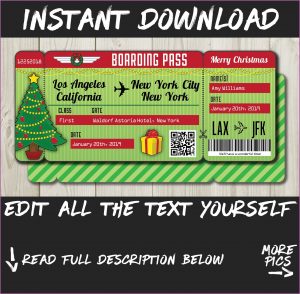 Fake Airline Ticket Printable