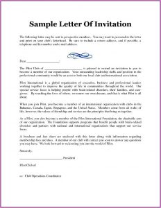Family Reunion Invitation Letter Sample