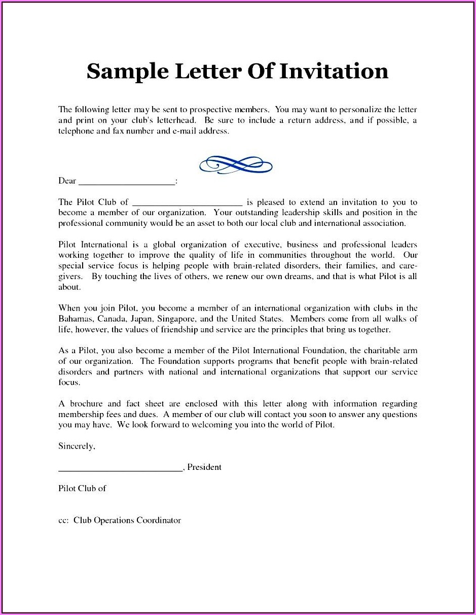 Family Reunion Invitation Letter Sample