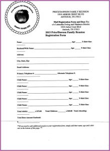 Family Reunion Registration Letter Template