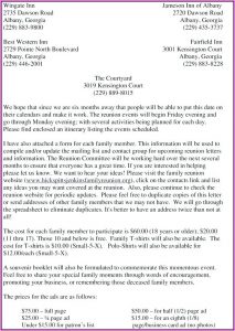 Family Reunion Solicitation Letter Sample