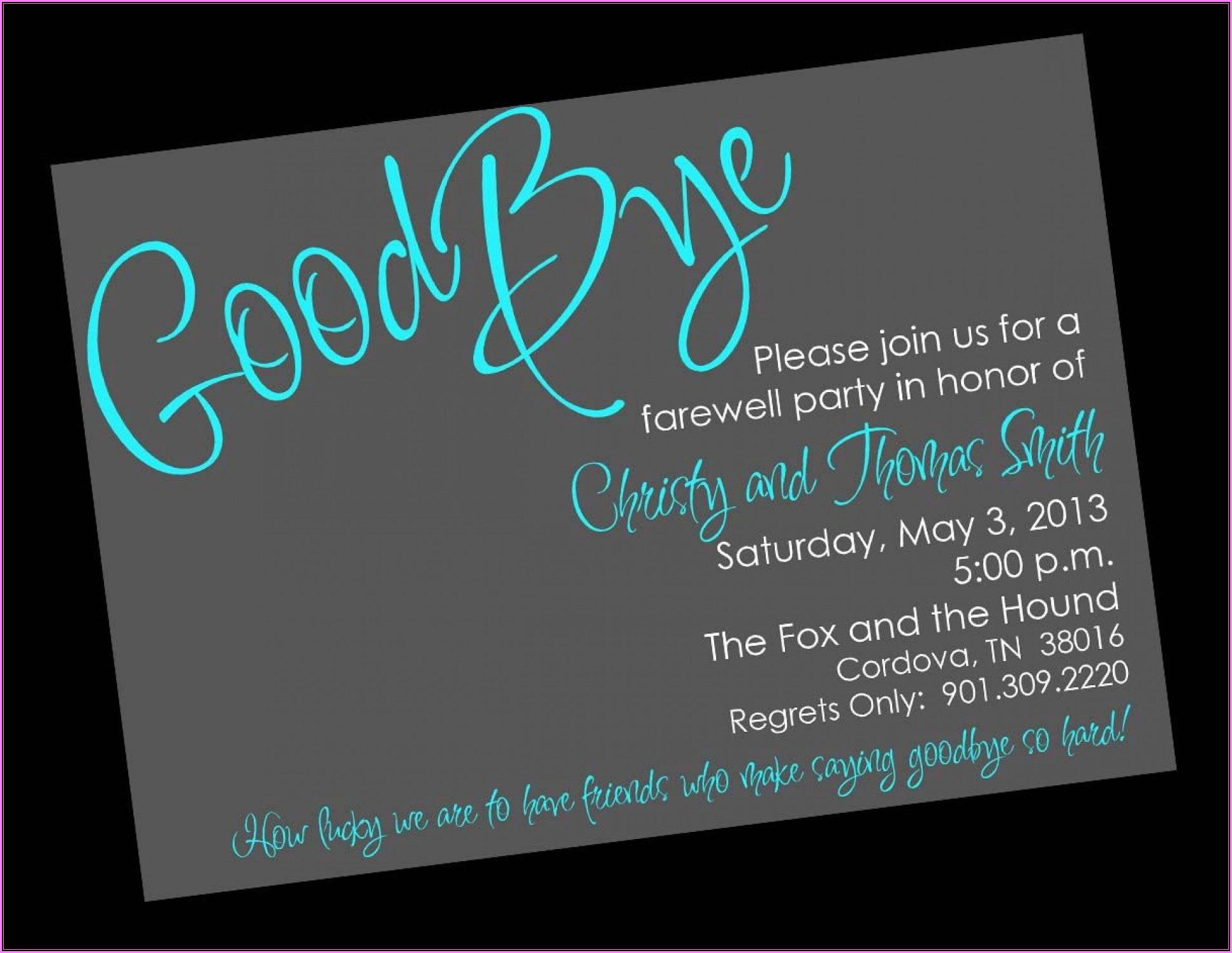 Farewell Party Invitation Template Free Download