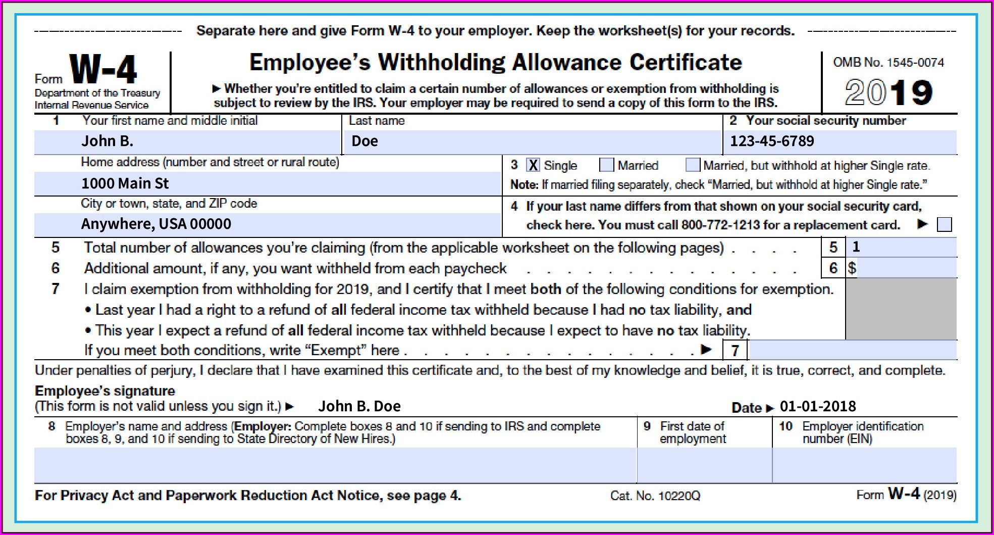 Fillable Form W 9 2019