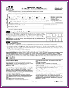 Fillable W 9 Tax Form 2019