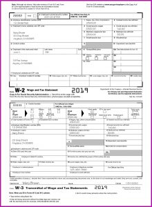 Fillable W2 Form 2019