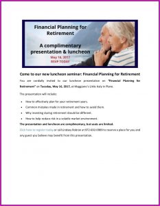 Financial Planning For Retirement