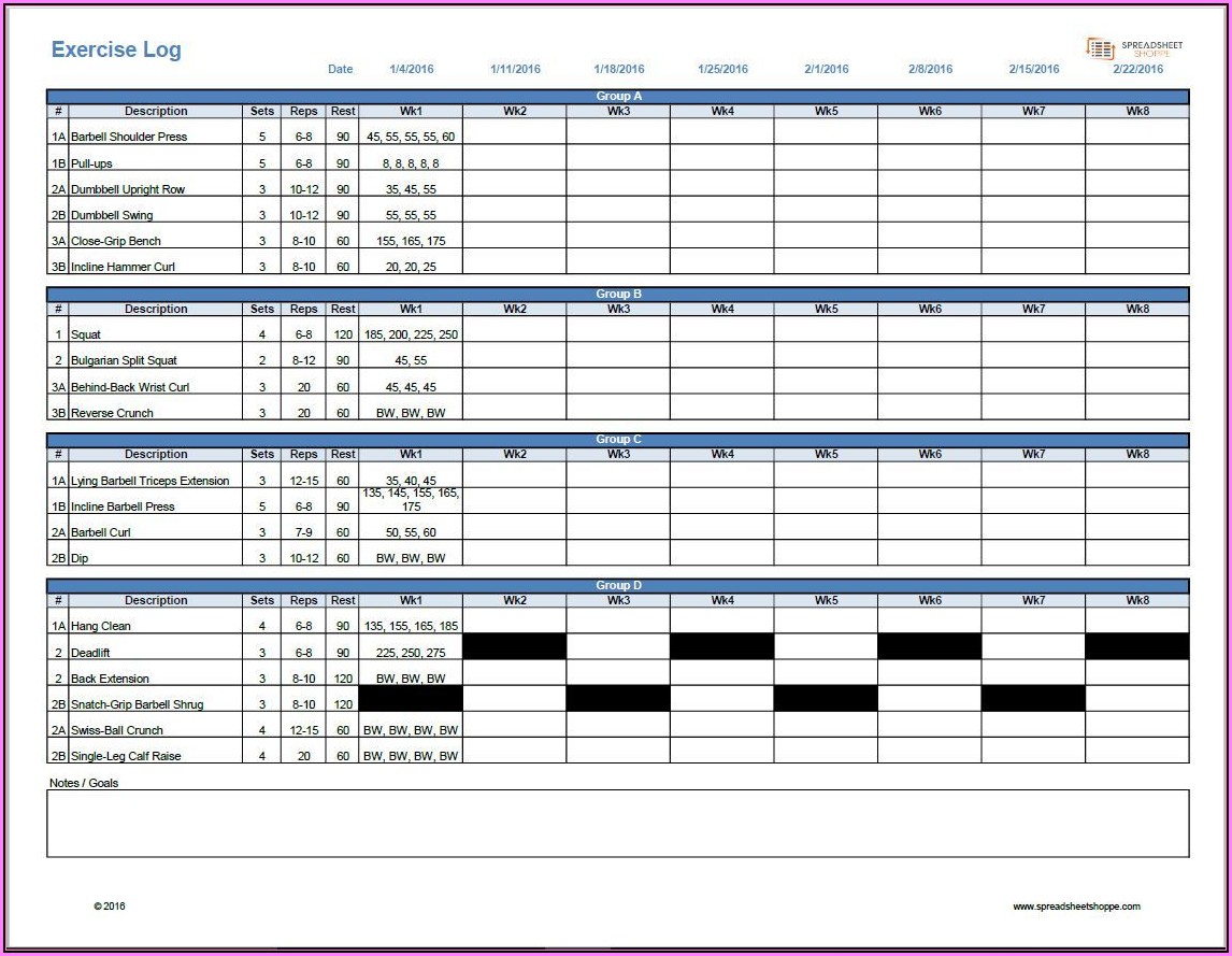 Fitness Journal Template Word