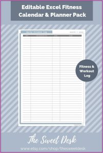 Fitness Log Template