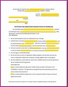 Fl Divorce Forms Pdf