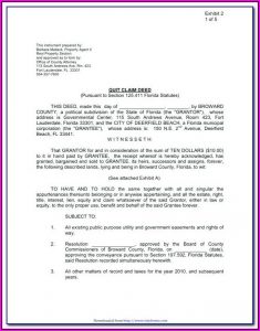 Florida Quit Claim Deed Form Divorce