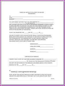 Free 3 Day Eviction Notice Form Florida