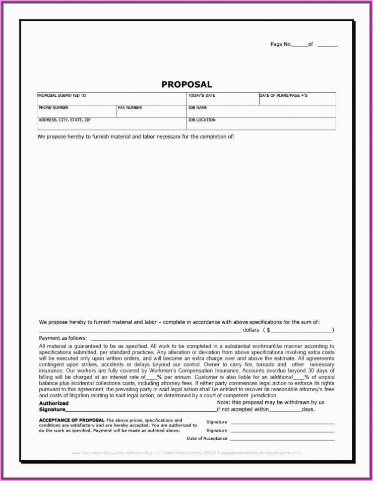 Free Bid Proposal Template For Lawn Care