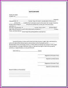 Free Blank Quit Claim Deed Form Texas