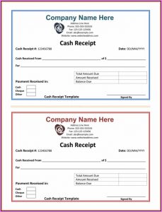 Free Cash Receipt Template Excel