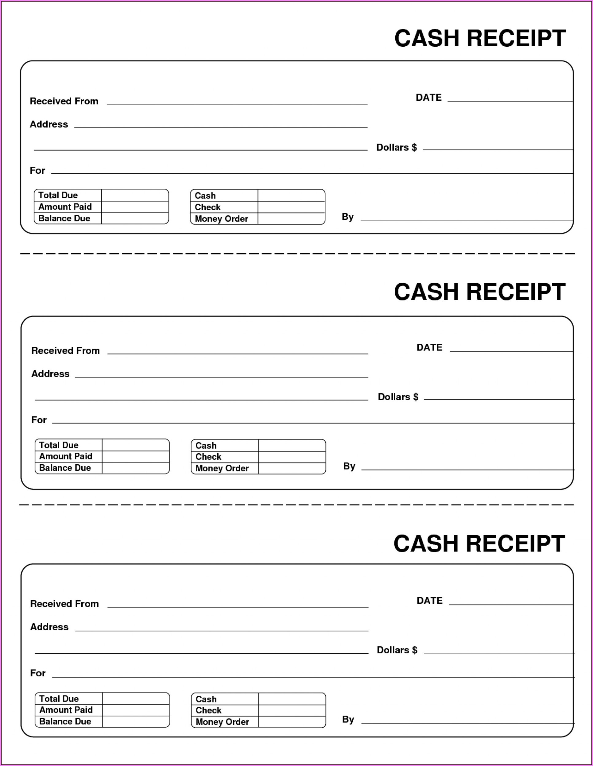 Free Cash Receipt Template Pdf