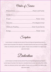 Free Editable Memorial Service Program Template